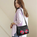 Retro Mummy Leather Flower Shoulder Totes Women Multi-zipper Crossbody Bags
