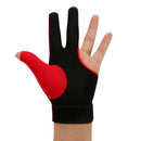 3-Finger Professional Open Left Hand Snooker Pool Cue Billiard Glove Red