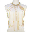 Exaggerated Women Multilayers Long Tassel Body Chain Sexy Beach Necklace