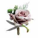 Rose Flower Silk Boutonniere Corsage Accessories wedding decorations Nude p U4Y1