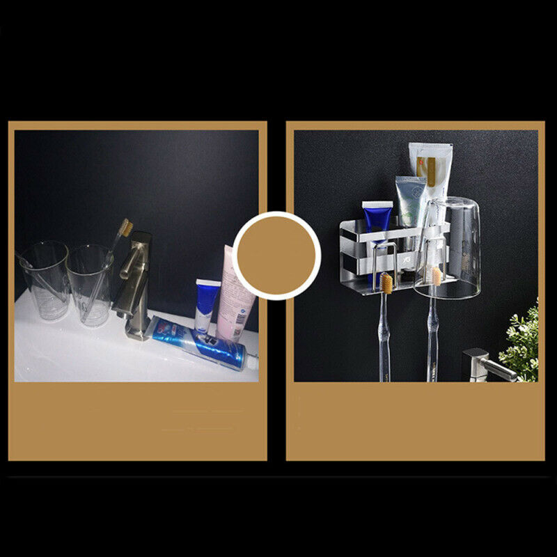 Toothbrush Stand Holder Organizer Toothpaste Cup Rack Hanger Sturdy Ba Well ZFM