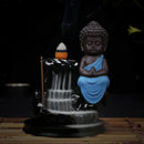 Small Buddha Backflow Incense Burner Cone Incense Holder DIY Decor Blue