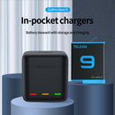 3 Ways Battery Charger for Gopro Hero 9 Li-ion Smart Power Case Storage Box
