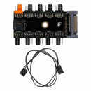 SATA 1 To 10 Way Splitter PWM Cooling Fan Hub 4-Pin 12V Power Socket PCB Ad
