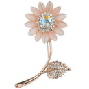 Women'S Fashion Opal Rhinestone Alloy Sun Flower Brooch Sunflower Brooch Cl L1P3