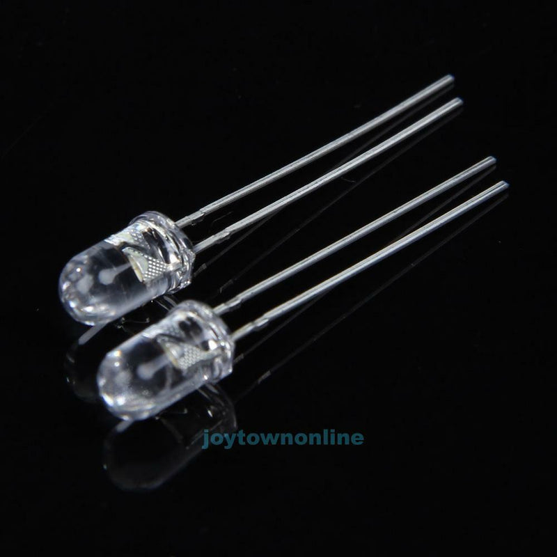 100Pcs 5mm White Ultra-Bright LED Light Lamp Emitting Diodes 15000MCD