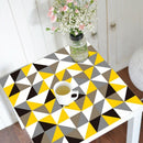 Yellow Contrast Triple-cornered Pattern Contrast Color Easy To Clean Table  C1W3