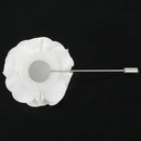 Men's Suit Boutonniere Lapel Pin Flower Brooch (White)