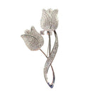 Tulip Flower Cz Brooch Pin Elegant Rose Flower Cubic Zircon Brooches For We