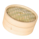 Natural Bamboo Steamer Basket Food Steamer Cooker for Dumpling Dim Sum 18cm