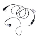2Pin Sports Earpiece Headset w/ PTT MIC for BAOFENG Retevis Radios Black K1B