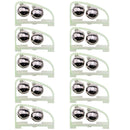 10pcs Fluorescent Fishing Rod Tip Clip Twin Bell Alert Ring Fishing Tackle
