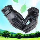 Leather Motorcycle Riding Fleece Gloves Touch Screen Men Thickened Gloves