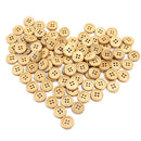 100pcs 15mm Round Pattern 4 Holes Wood Buttons Sewing Scrapbooking Craft New