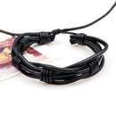 6Pcs Adjustable Braided Wax Rope Leather Bracelet Wristband Punk Cuff Bangle Hot
