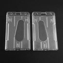 1x Transparent Vertical Hard Plastic ID Badge Holder Double Side ID Card Case