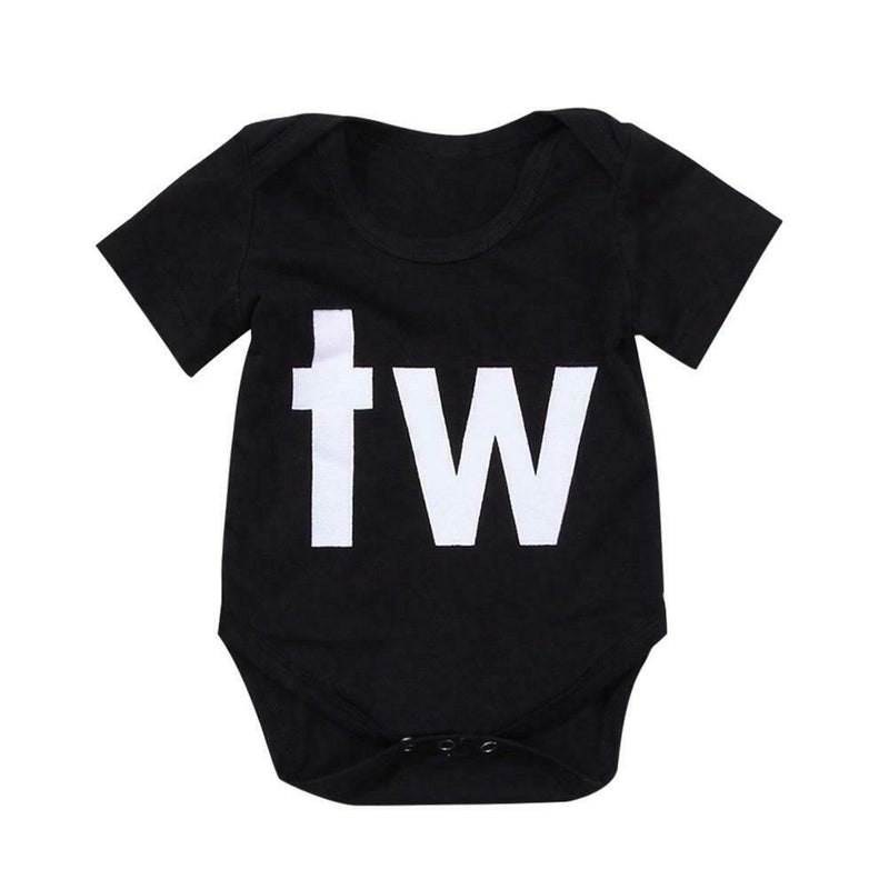 Baby Boys Girls Rompers Short Sleeve Print Jumpsuits (TW Print 6-9M) A