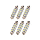 6pcs DC 12 Volt 42MM 3528 12SMD LED Dome Light Ultra Bright 6000K White