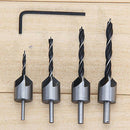 4Pcs Countersink Drill Bit Set Screw Wood Working 3-6Mm Tool Chamfer AU JC.