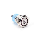 16mm 12V Red LED Power Push Button Switch Aluminum Metal Latching Waterproof HK
