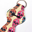 Waterproof Neoprene Floral Lipstick Chapstick Lip Balm Holder Bag Key Chain  TE