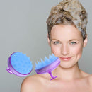 Silicone Head Shampoo Scalp Massage Brush Hair Scalp Washing Comb(Purple) A