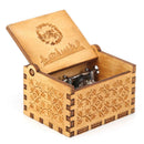 Retro Wooden Hand Cranked Music Box Home Crafts Ornaments Children Gifts