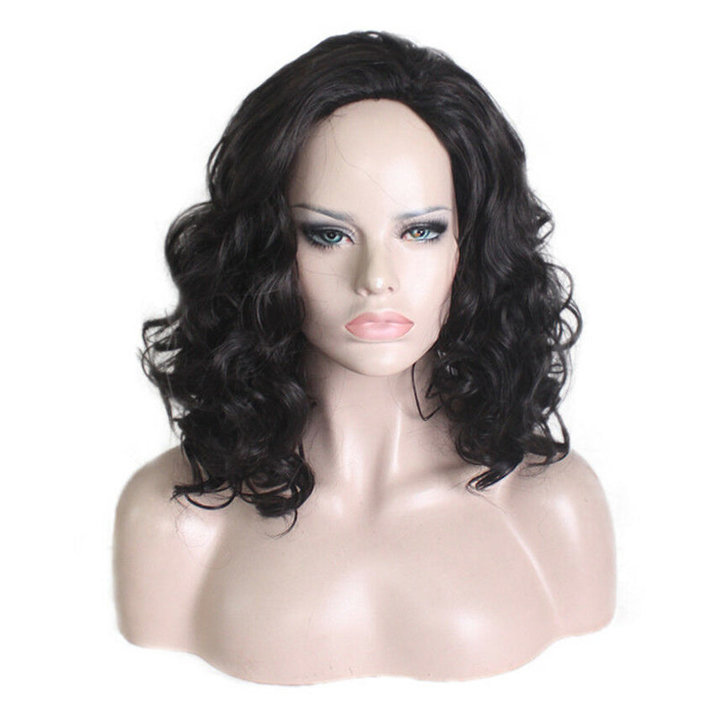 Wig Natural Curly Wavy Fancy Dress Fashion Womens Ladies Hair Wig Heat Resistant