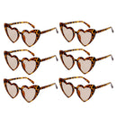 6pcs Heart Frame Sunglasses Retro Style Shades Party Club Eyewear Streetwear