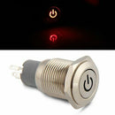 16mm 12V Red LED On/Off Push Buttons Switch for Car Auto Boat