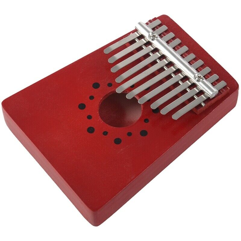 10 Keys Birch Finger Thumb Piano Mbira Music Story Telling Instrument (Red)