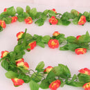 2x Silk Flower Vine Artificial Rose Garland Lotus Wall Hanging Floral Orange