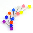 7PCS/Set Glow In The Dark Luminous Barbell Tongue Rings Body Piercing JewelryXP