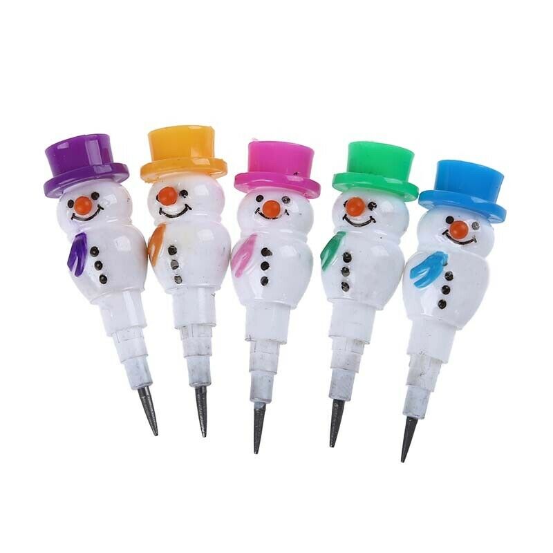 4Pcs Stackable Snowman Crayons And Pencils N9H8