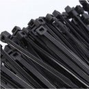 Economic 100PCS 5*300mm Locking Nylon Plastic Cable Ties Zip Wire Black liau