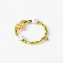4x Alloy Round Enamel Cloud Animal Wreath Pendants Charms Craft DIY Earring