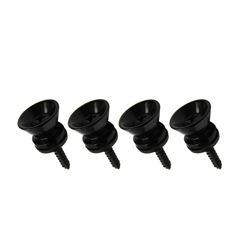 Black Strap Lock Button Knobs Metal End Pin Pack of 2 pairs