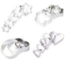20pcs Stainless Star Heart Flower Round Cookie Cake Fruit Cutter Biscuit Mold-OZ