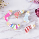 10PCS/Set Christmas Sock Wood Clips Photo Paper Pegs Clothespin Craft Decor
