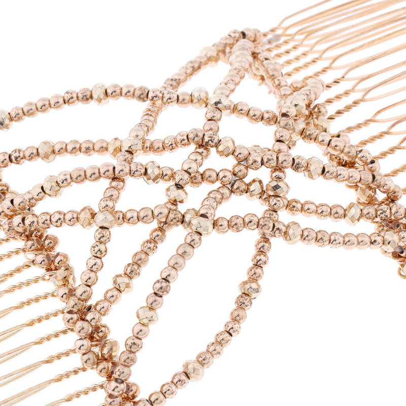 2 Pcs Double Hair Comb With Elastic Bead Chains For Women