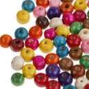 100Pcs mixed color round beads makeing necklace DIY kids crafts wood beads 8mmLJ