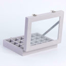 24 Grid Velvet Women Jewelry Packaging Boxes Ring Earrings Organizer Case A
