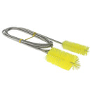 Yellow Flexible Tube Pipe Cleaning Brush Algae Cleaner 1.5m Long 2 Heads