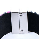 Natural Gravel Shell Wide Punk Rock Bracelet Magnet Buckle Fashion Female P