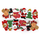 12x Wooden Pegs Clips Clothpins Christmas Theme Santa,Tree,Stocking,Reindeer etc