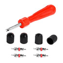 4 Valve Cores+4 Valve Caps+1 Valve Stem Screwdriver Tire Repair Tools Kit A