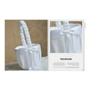 Romantic Bowknot White Satin Wedding Ceremony Party Flower Girl Basket B9G6