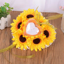 Wedding Ring Pillow,Sunflower Ring Pillow Wedding Heart Ring Box Ring Holde