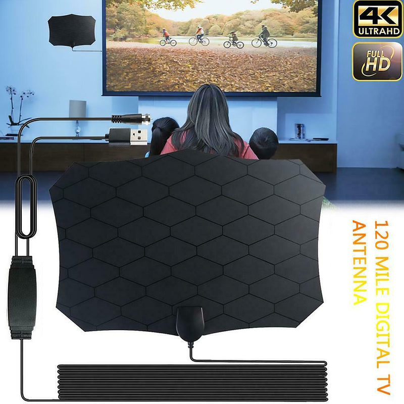 HJ0002 HDTV Digital TV Antenna 120 Miles DVB-T2 Indoor Aerial Signal Amplifier