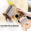 20 Keys Kalimba Musical Instrument Steel Keys+Wood Bridge Kit Replacement Parts